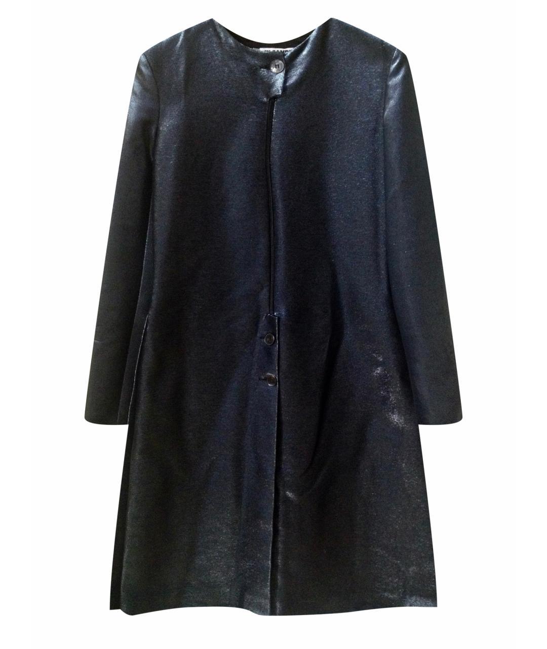 JIL SANDER Синее хлопко-эластановое платье, фото 1