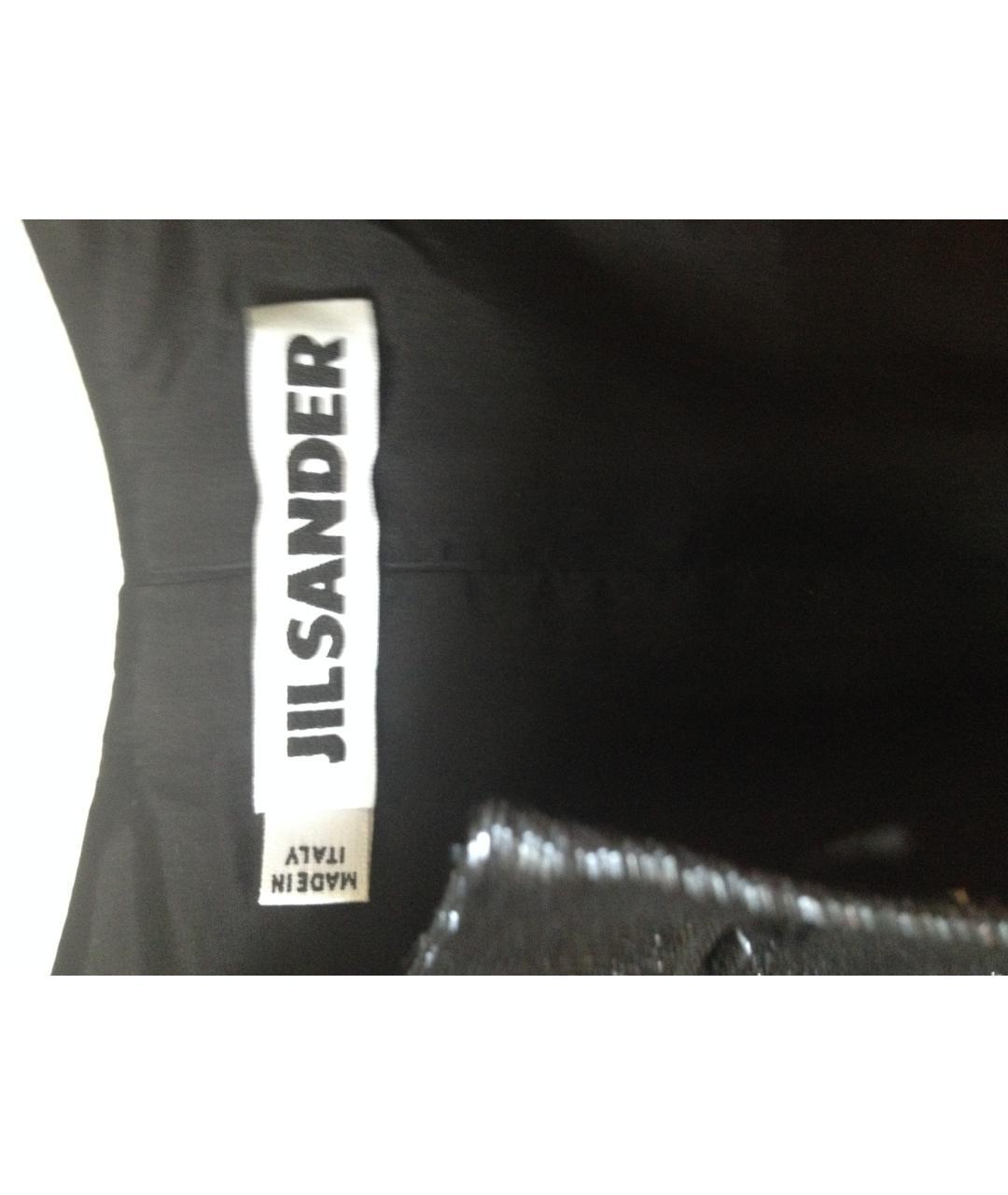 JIL SANDER Синее хлопко-эластановое платье, фото 2