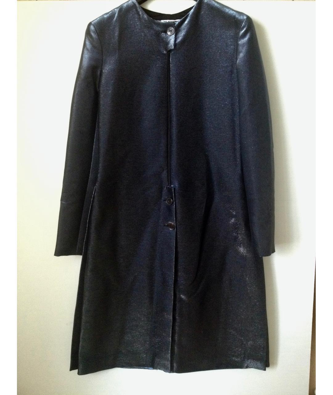 JIL SANDER Синее хлопко-эластановое платье, фото 3