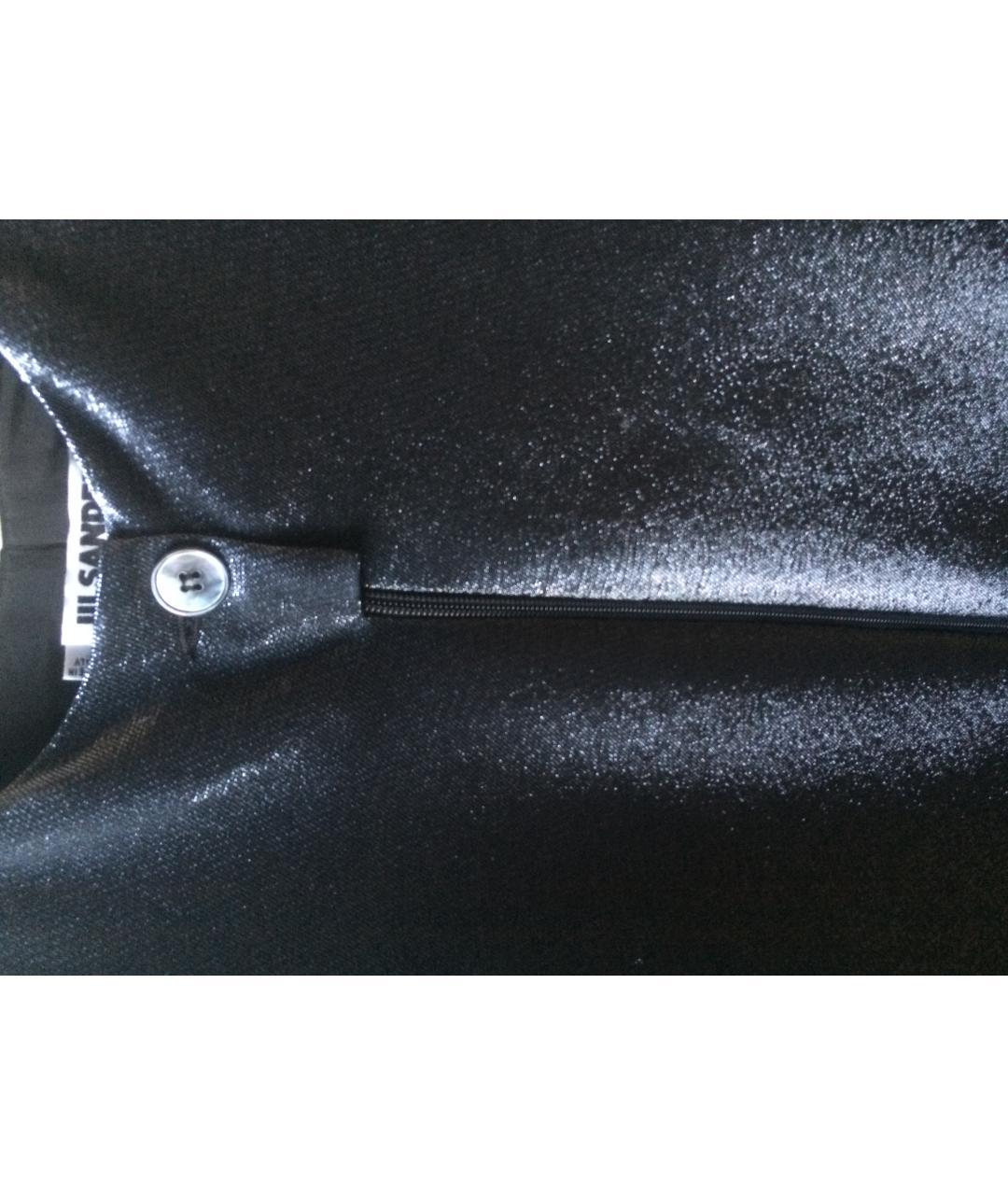 JIL SANDER Синее хлопко-эластановое платье, фото 4