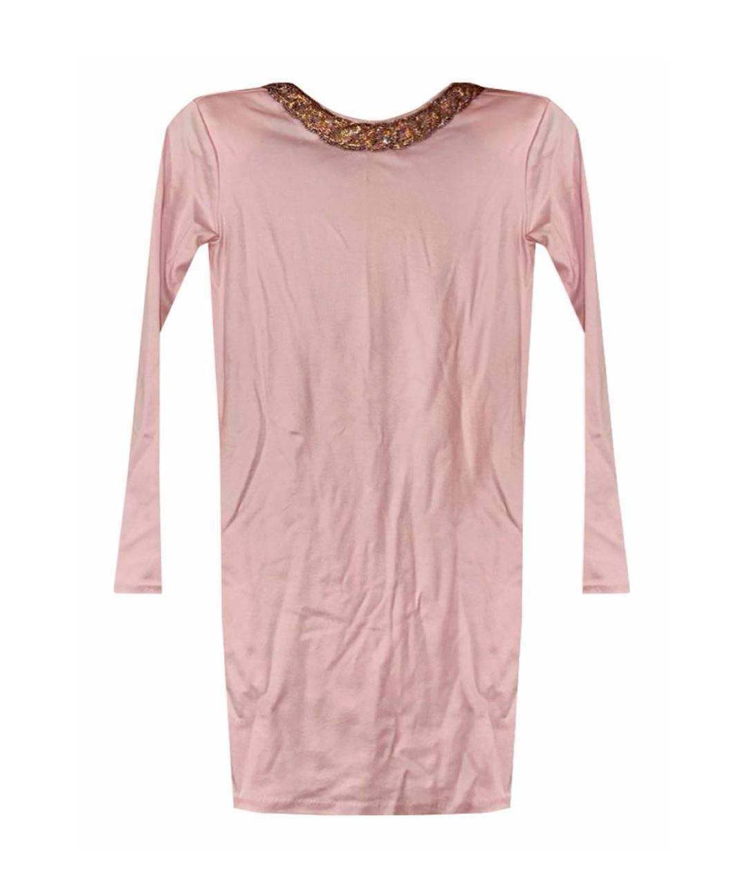 BALMAIN Розовое хлопковое коктейльное платье, фото 1