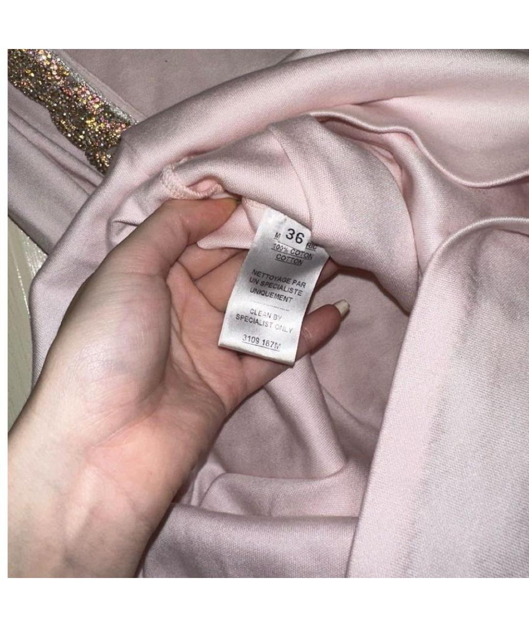 BALMAIN Розовое хлопковое коктейльное платье, фото 5