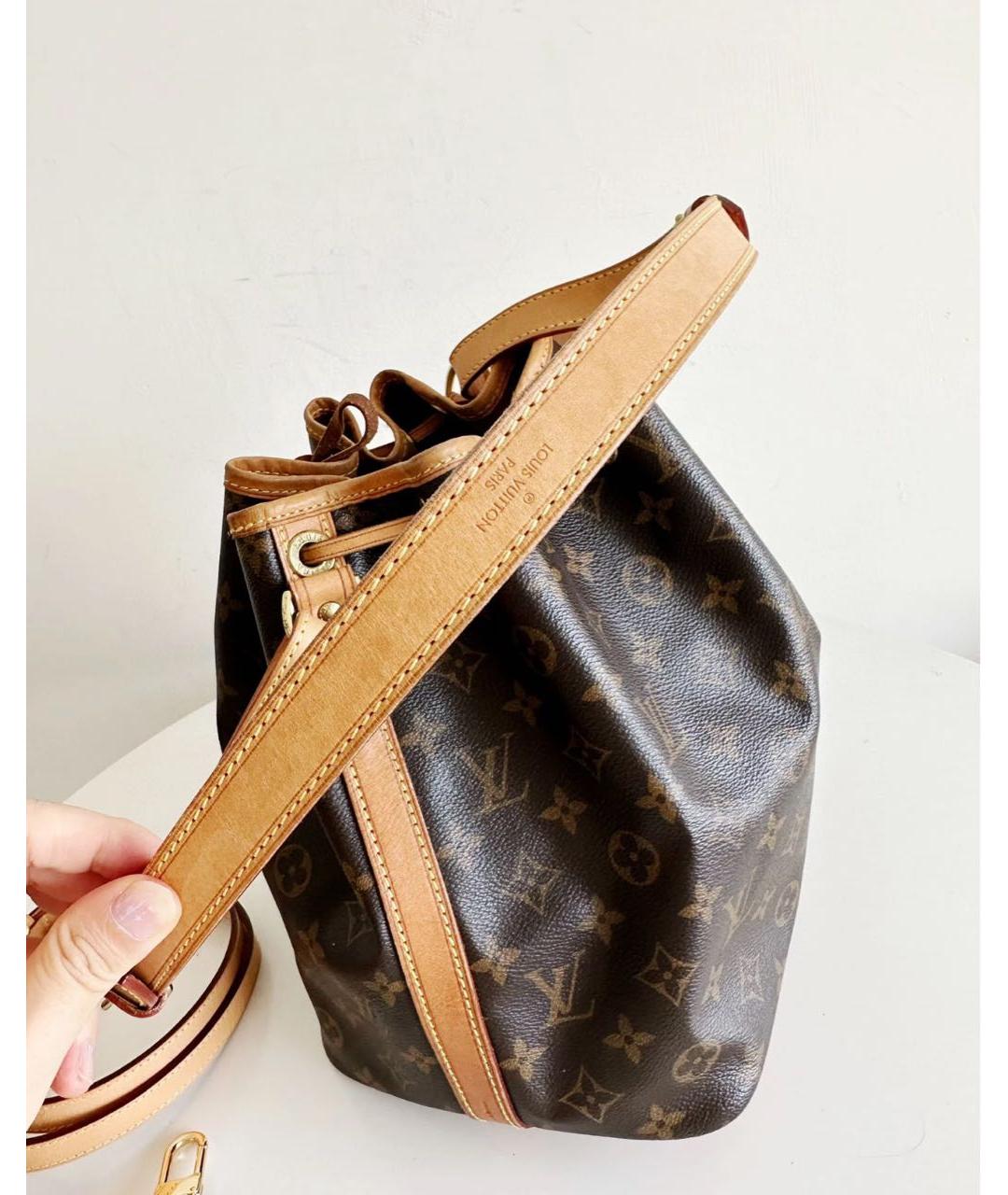 LOUIS VUITTON Коричневая кожаная сумка через плечо, фото 5