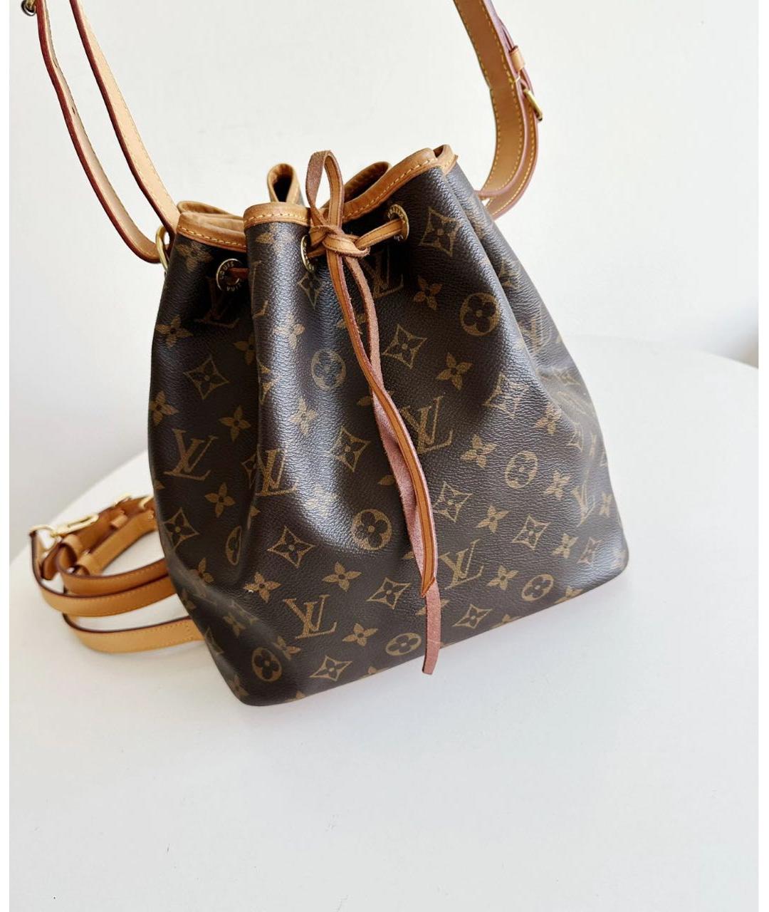 LOUIS VUITTON Коричневая кожаная сумка через плечо, фото 2