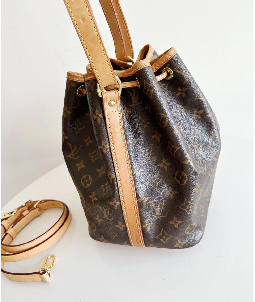 LOUIS VUITTON Коричневая кожаная сумка через плечо, фото 4