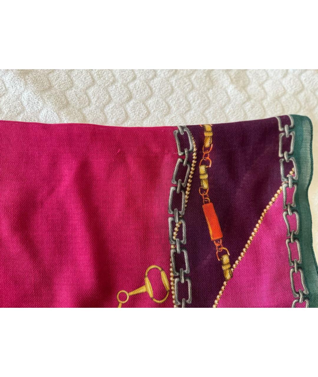 POLLINI Розовый шерстяной платок, фото 8