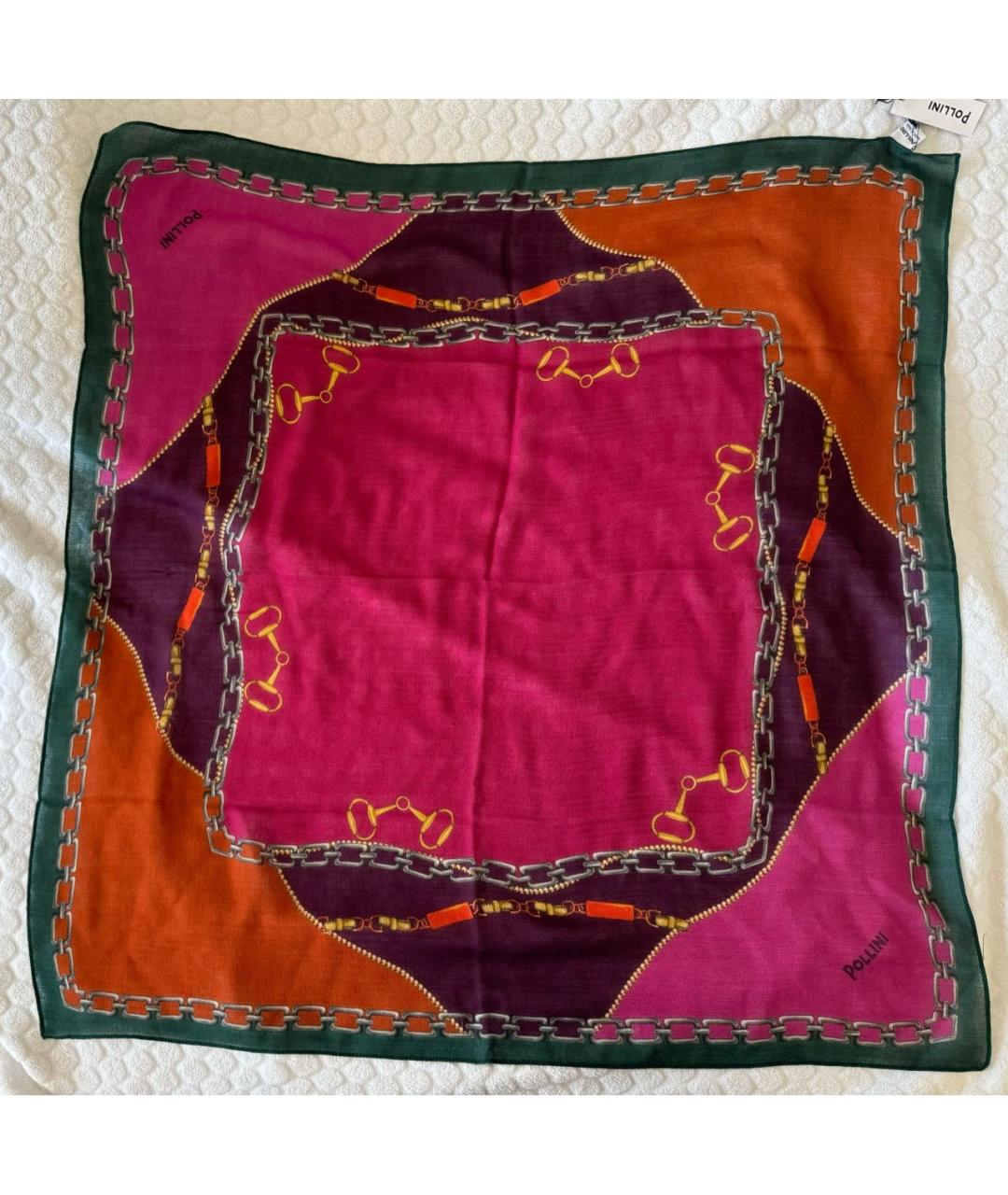 POLLINI Розовый шерстяной платок, фото 9