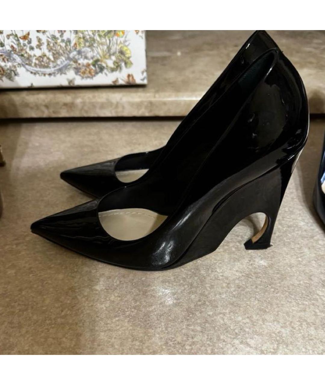 CHRISTIAN DIOR Черные туфли из лакированной кожи, фото 5