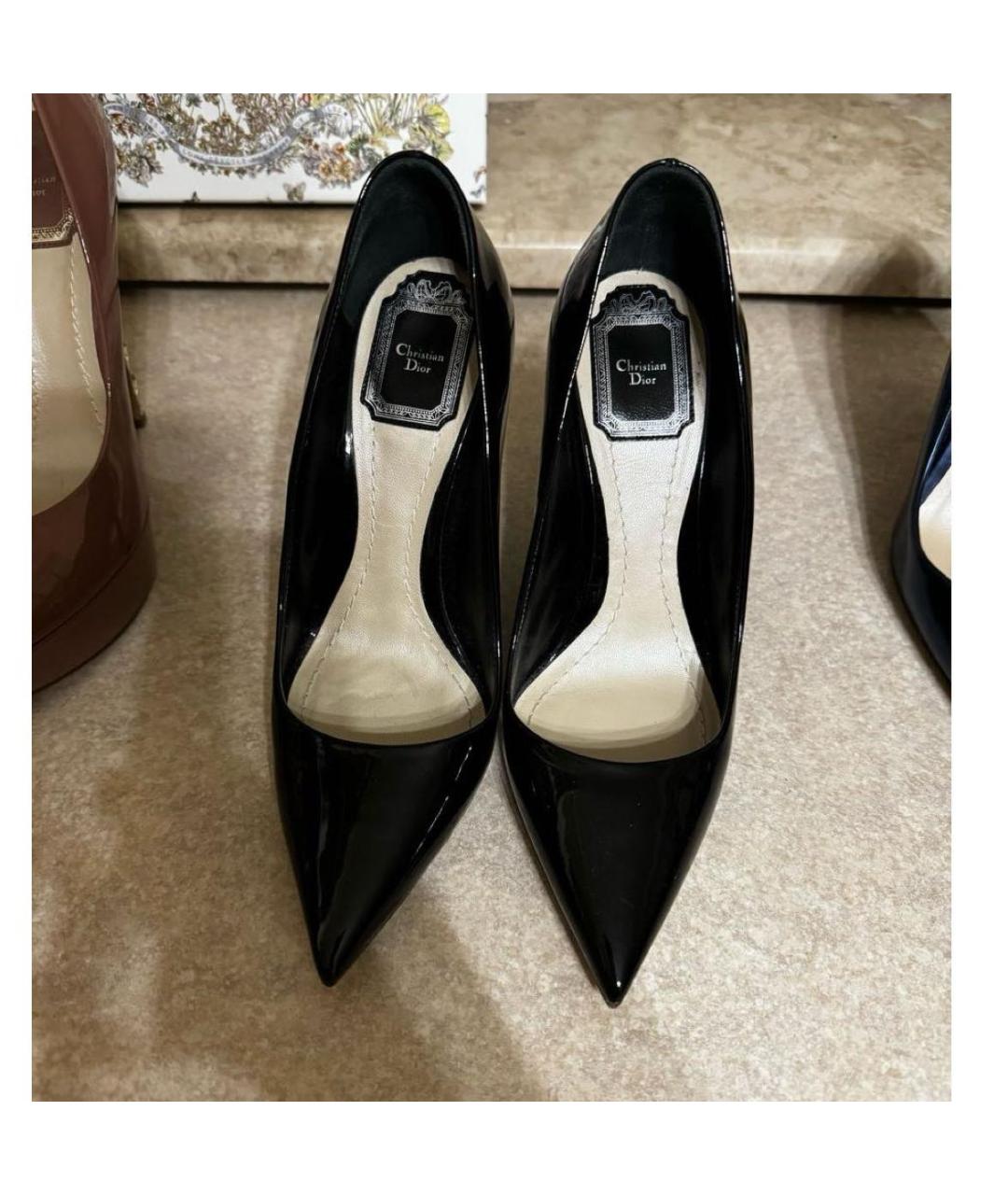 CHRISTIAN DIOR Черные туфли из лакированной кожи, фото 3