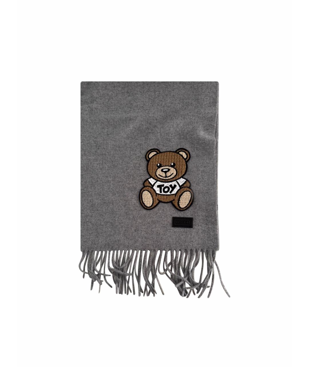 MOSCHINO Серый шерстяной шарф, фото 1