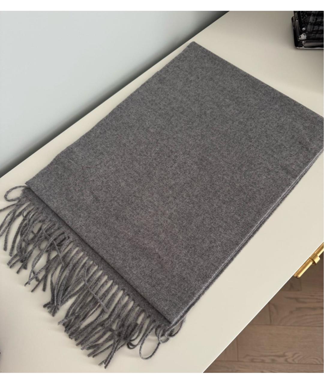 MOSCHINO Серый шерстяной шарф, фото 3