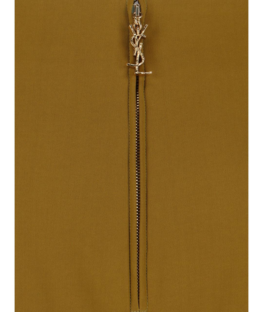 SAINT LAURENT Зеленая вискозная юбка миди, фото 4