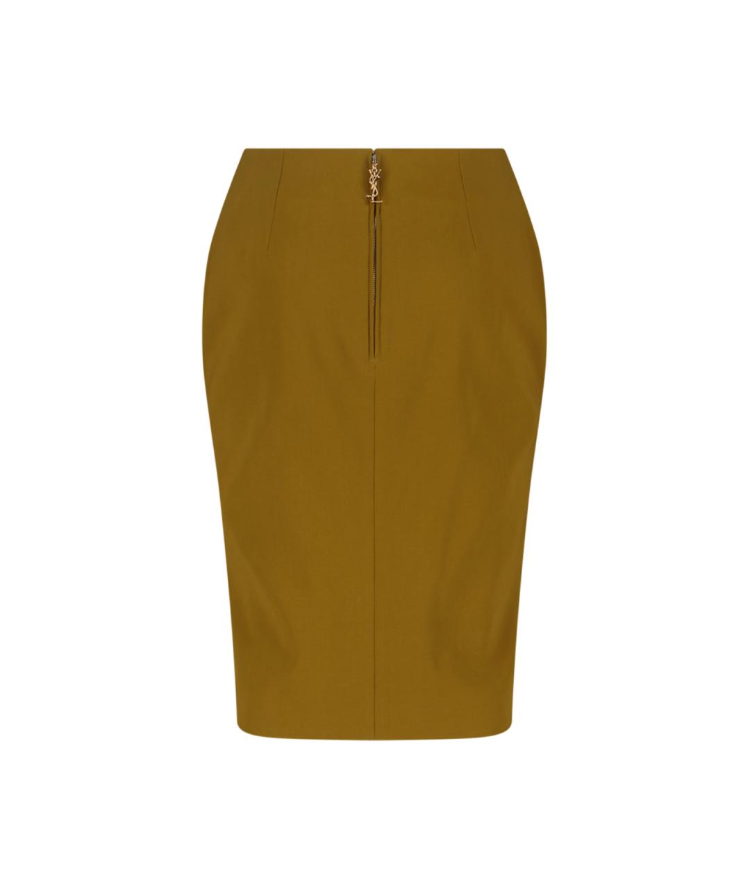 SAINT LAURENT Зеленая вискозная юбка миди, фото 2