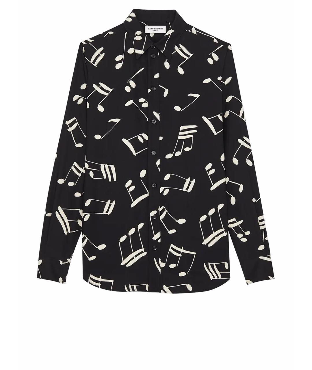 SAINT LAURENT Черная шелковая рубашка, фото 1