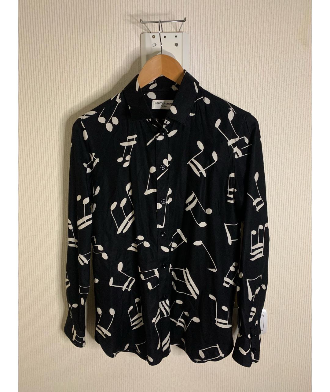 SAINT LAURENT Черная шелковая рубашка, фото 5