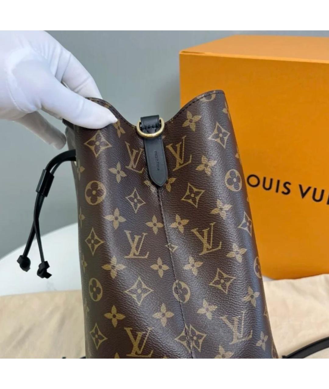 LOUIS VUITTON Коричневая кожаная сумка через плечо, фото 4