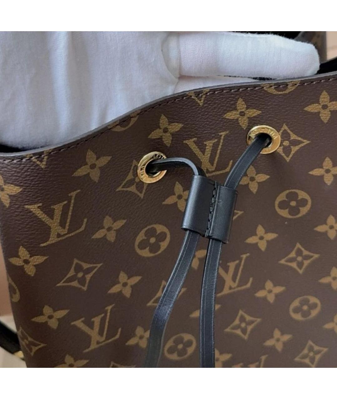 LOUIS VUITTON Коричневая кожаная сумка через плечо, фото 3