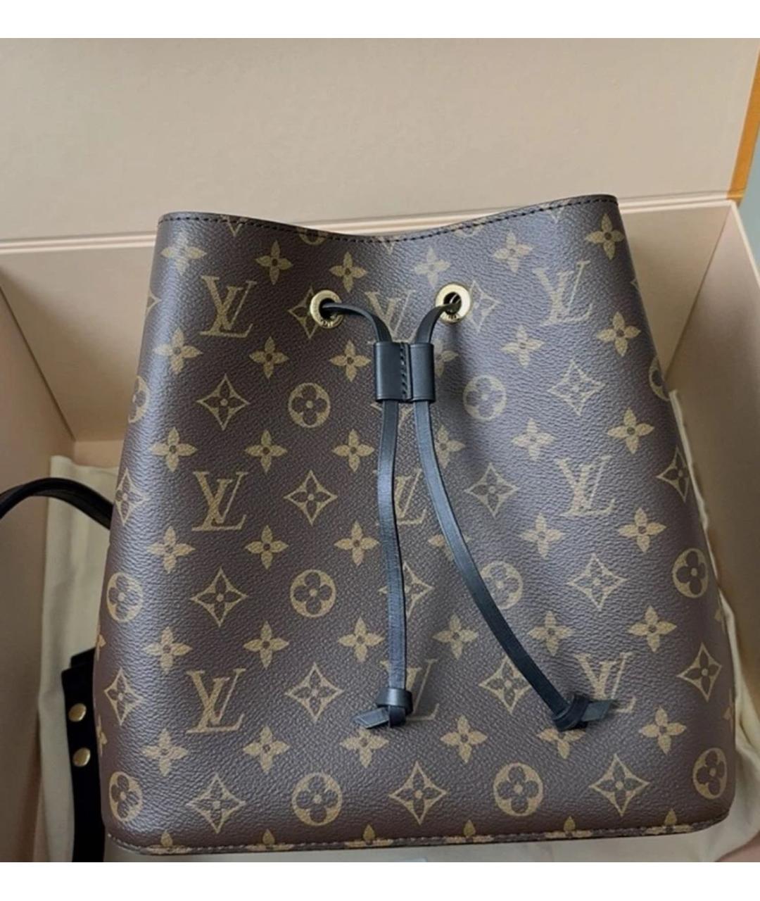 LOUIS VUITTON Коричневая кожаная сумка через плечо, фото 2