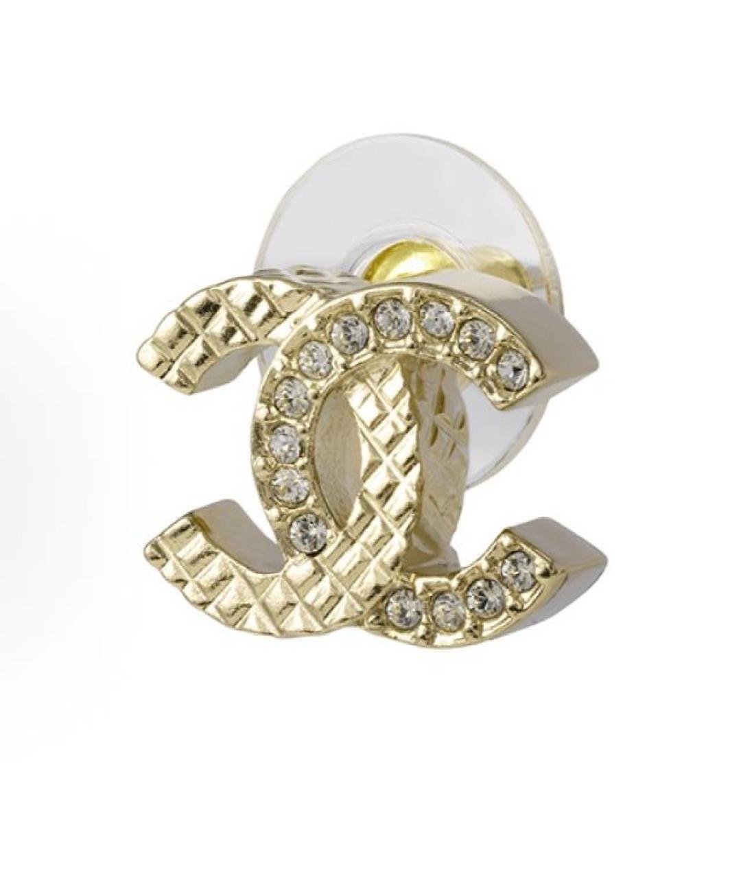 CHANEL Золотые металлические серьги, фото 3