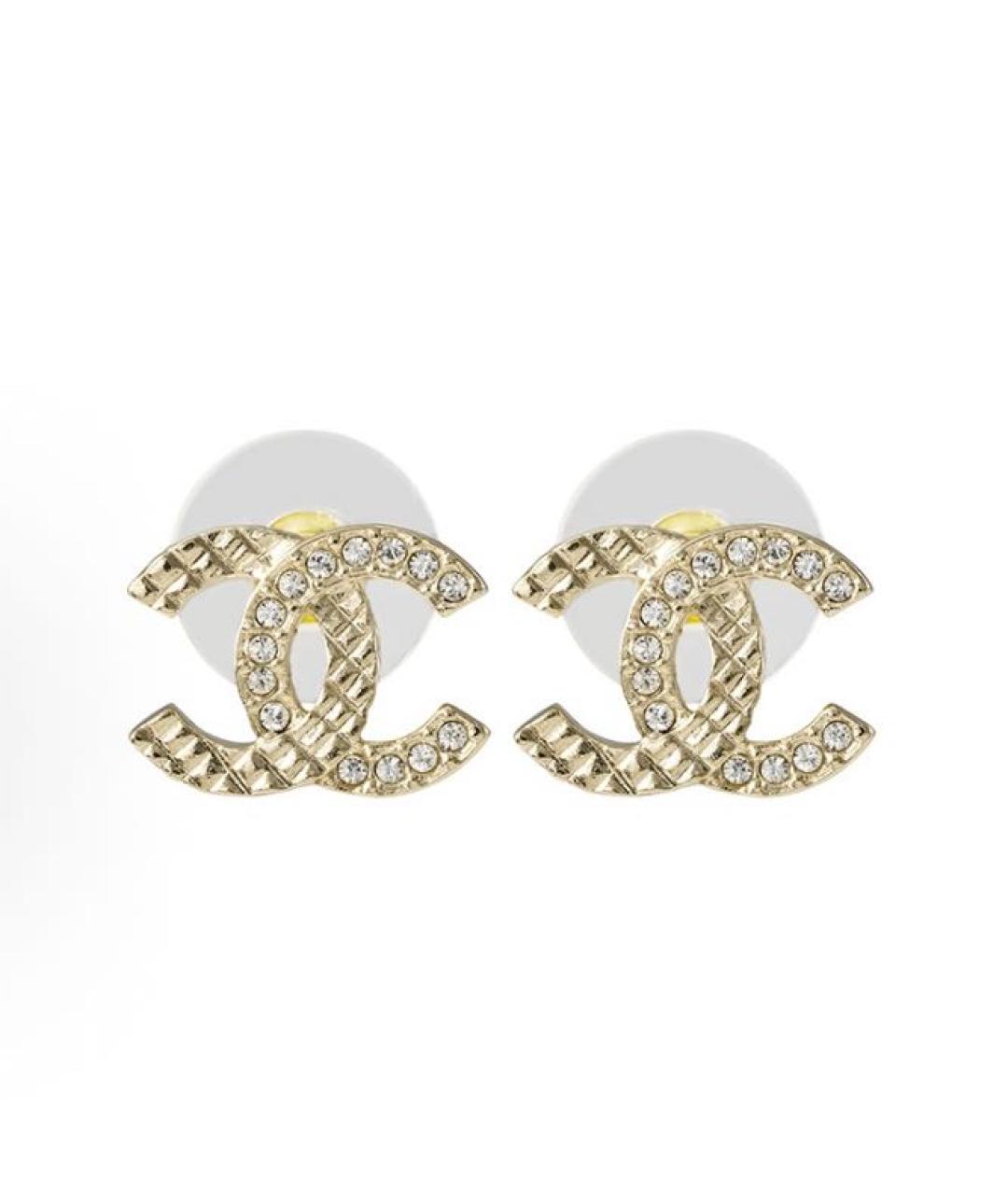CHANEL Золотые металлические серьги, фото 1