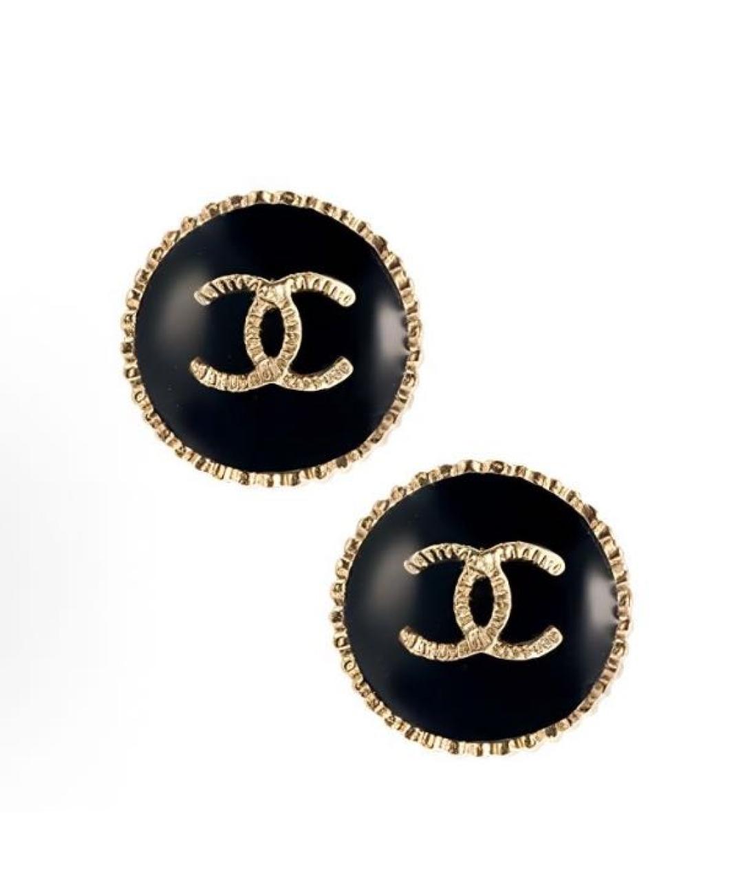 CHANEL Черные серьги, фото 4