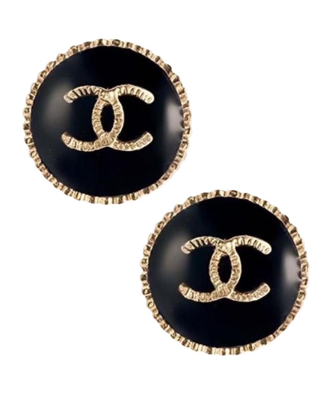 CHANEL Черные серьги, фото 1