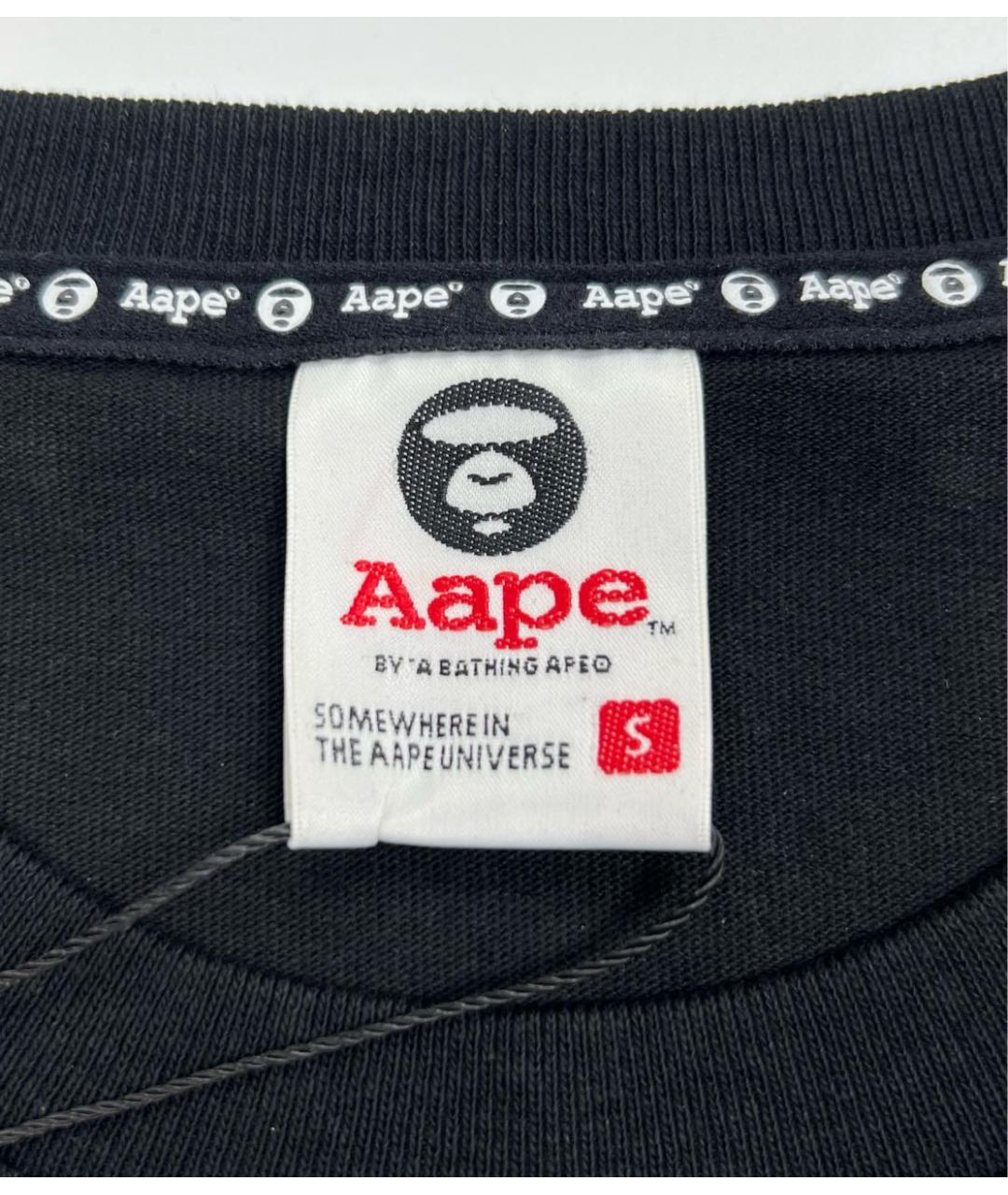 A BATHING APE Черная хлопковая футболка, фото 3