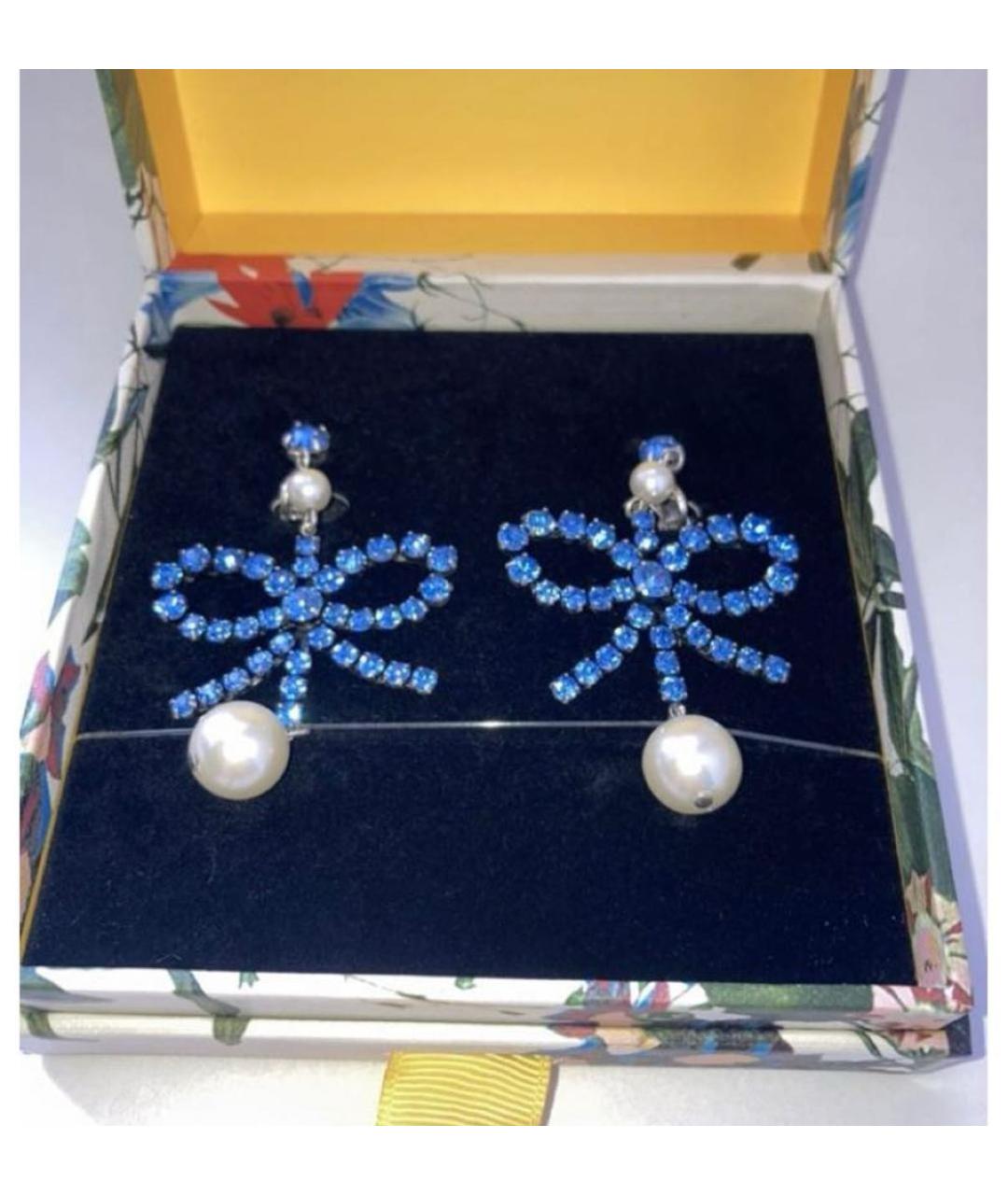 ERDEM Голубые металлические серьги, фото 3