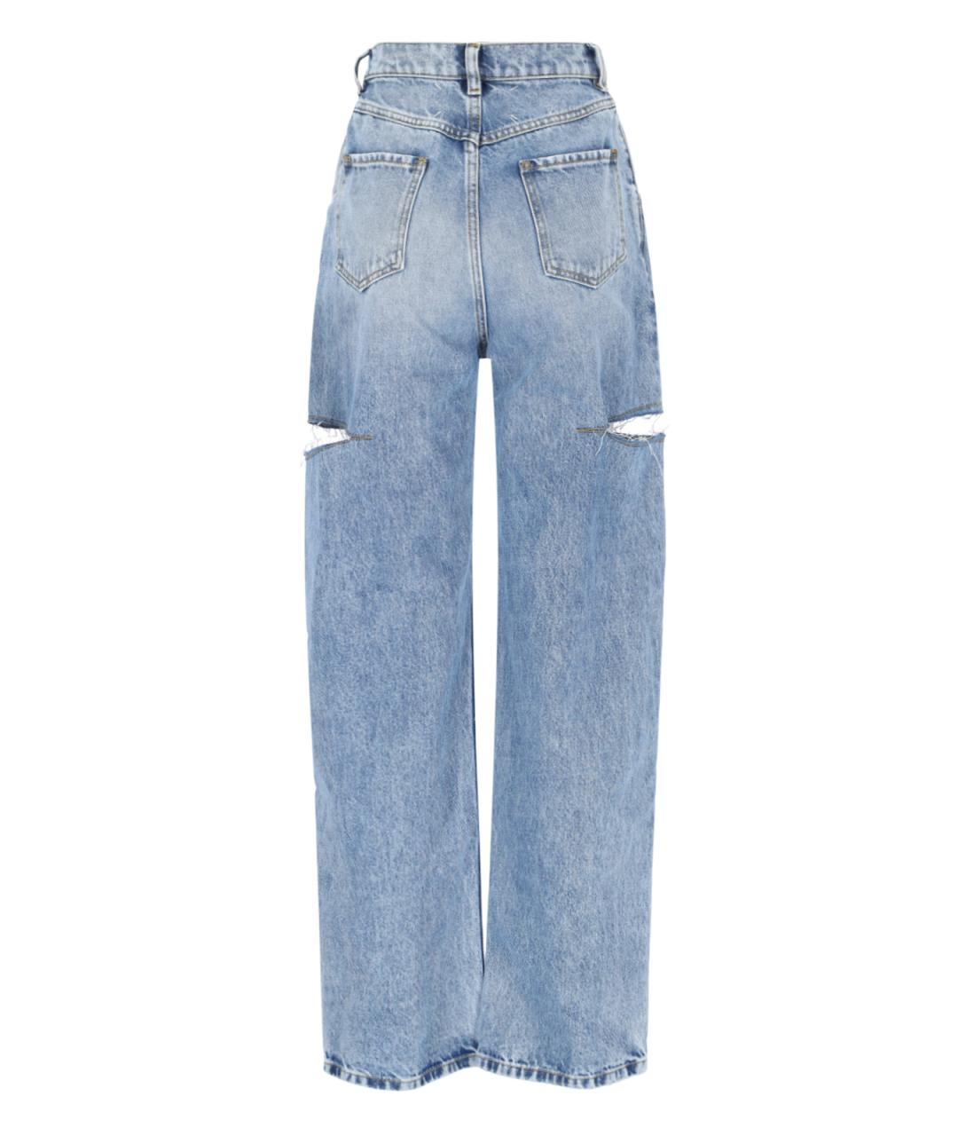 MAISON MARGIELA Голубые хлопковые прямые джинсы, фото 2