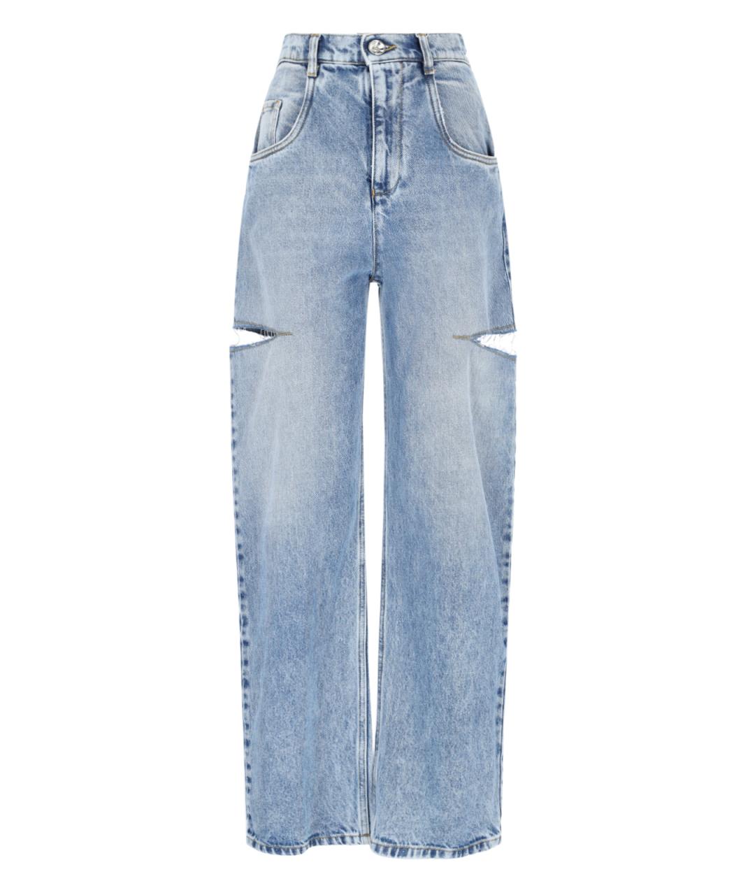 MAISON MARGIELA Голубые хлопковые прямые джинсы, фото 1