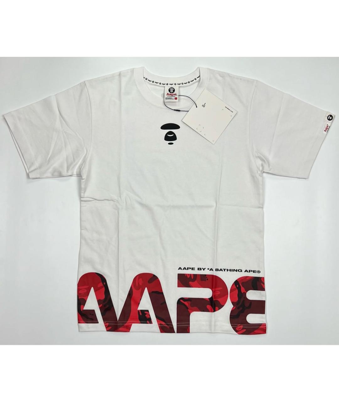 A BATHING APE Белая хлопковая футболка, фото 6