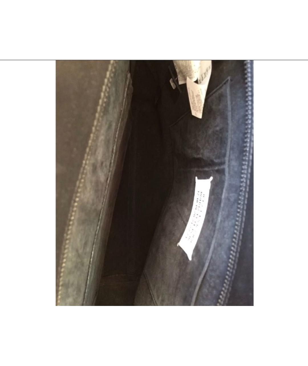 MAISON MARGIELA Черная кожаная сумка с короткими ручками, фото 7