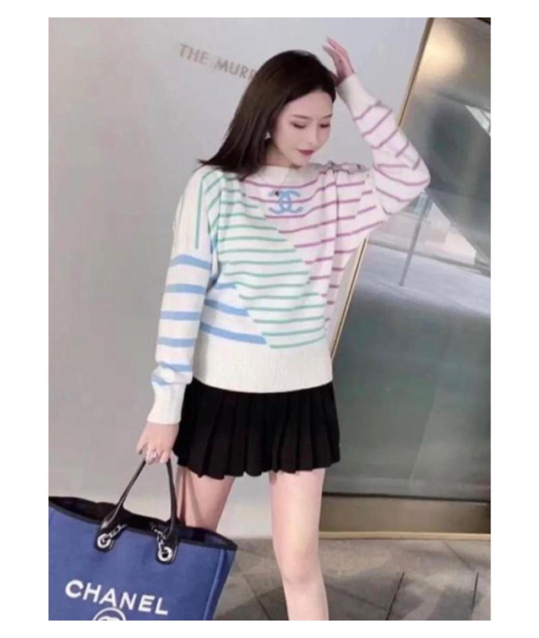 CHANEL Белый кашемировый джемпер / свитер, фото 2