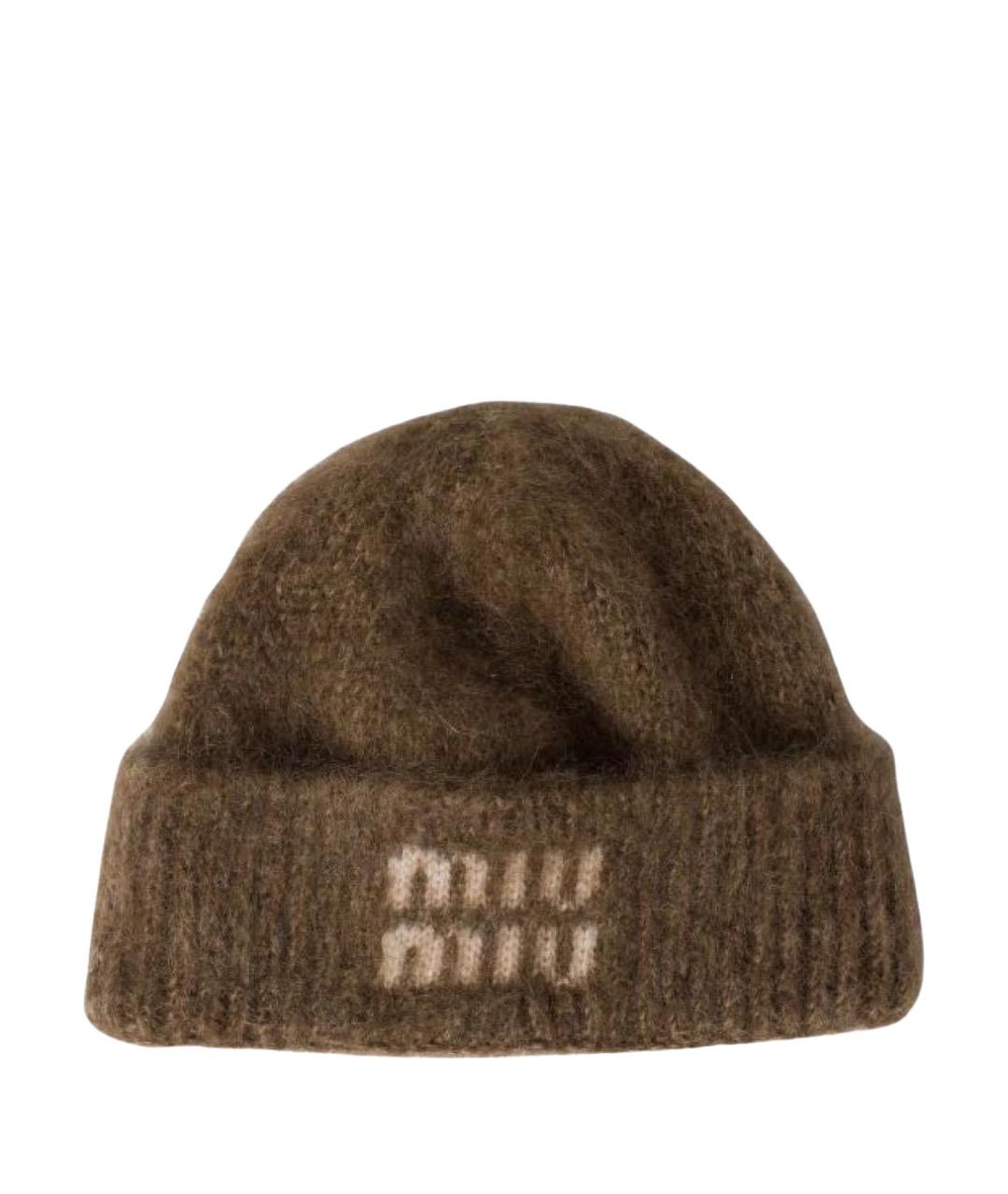 MIU MIU Коричневая шапка, фото 1