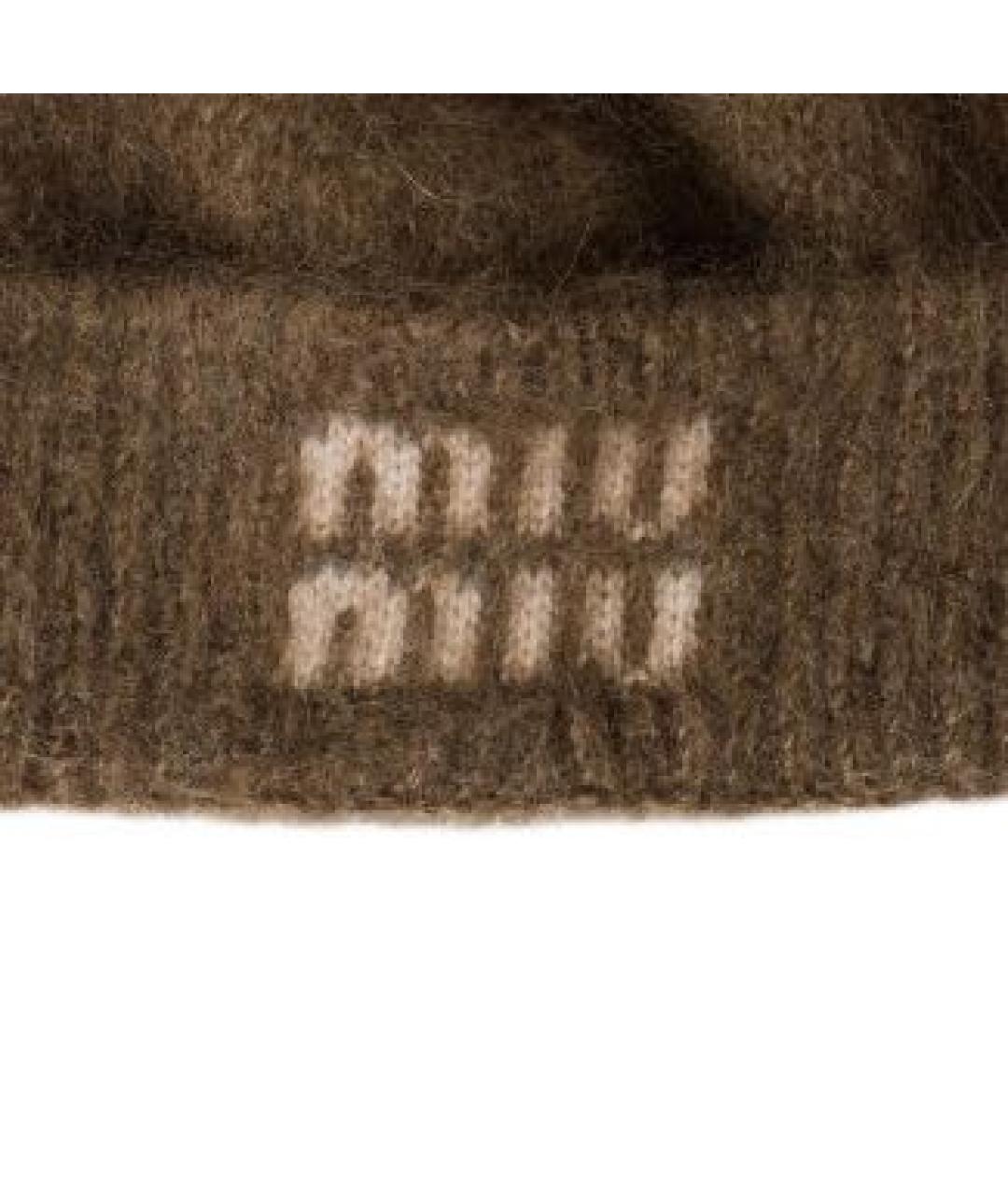 MIU MIU Коричневая шапка, фото 2