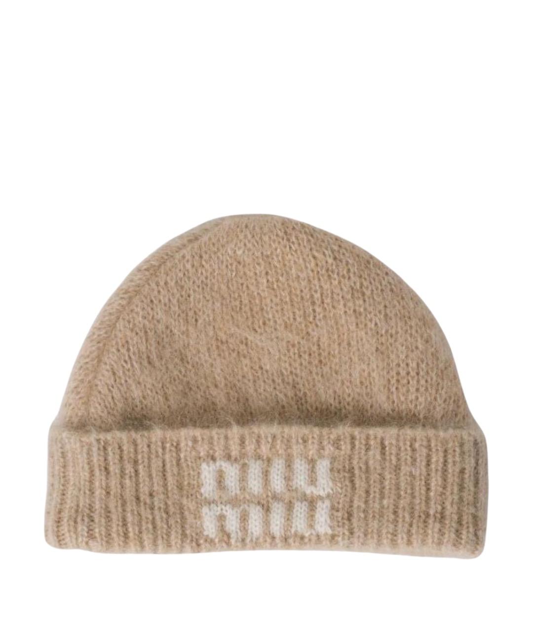 MIU MIU Бежевая кашемировая шапка, фото 1