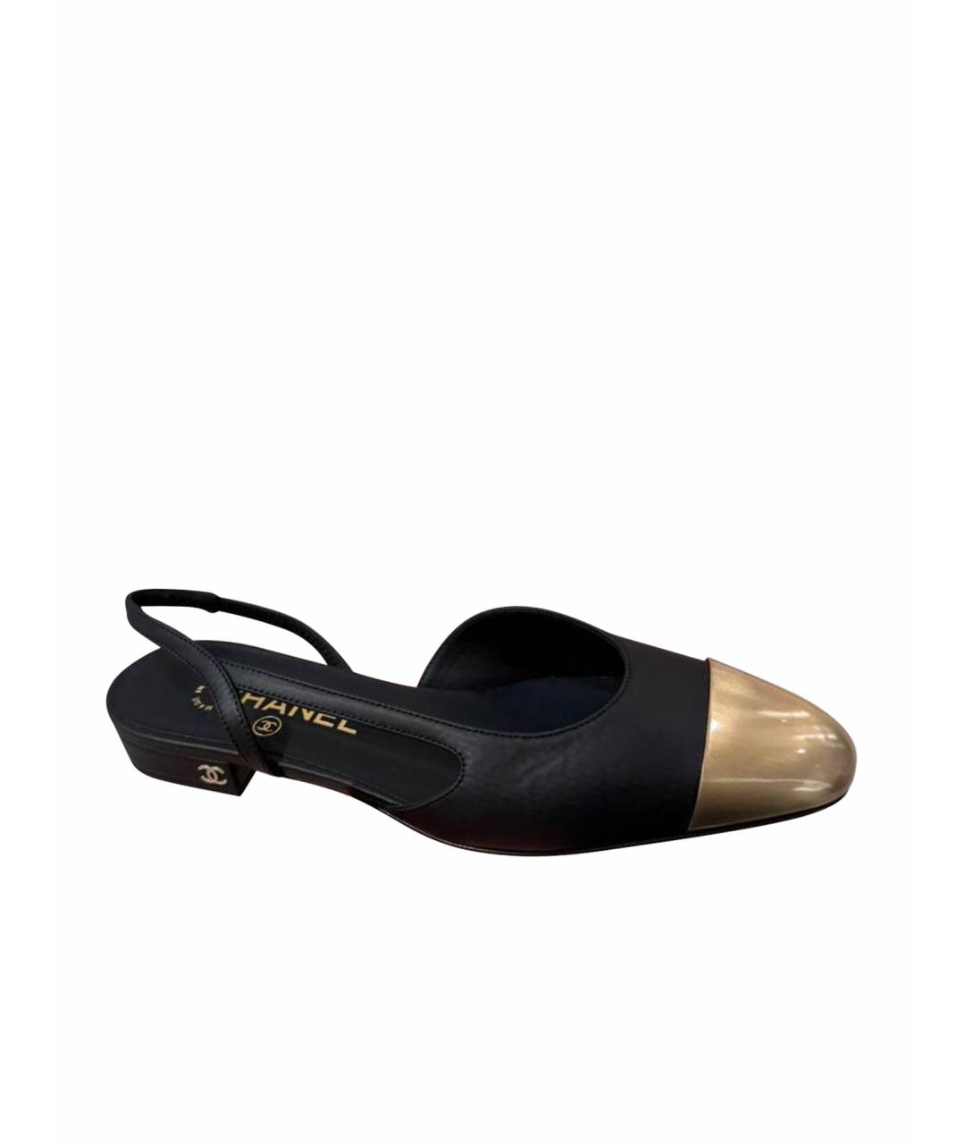 CHANEL Черные кожаные туфли, фото 1