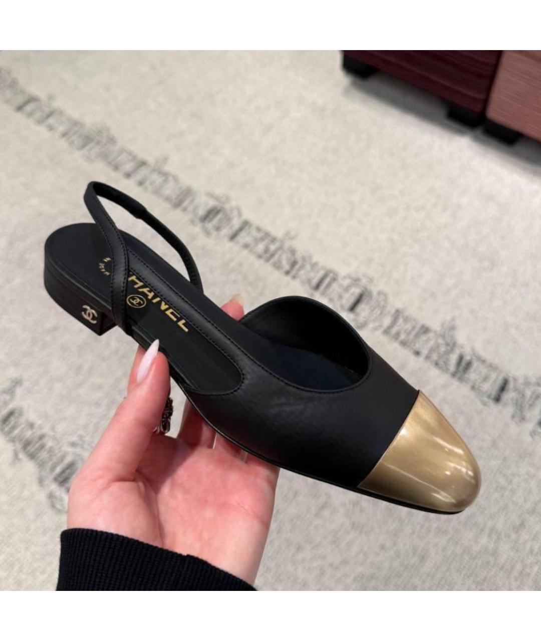 CHANEL Черные кожаные туфли, фото 3