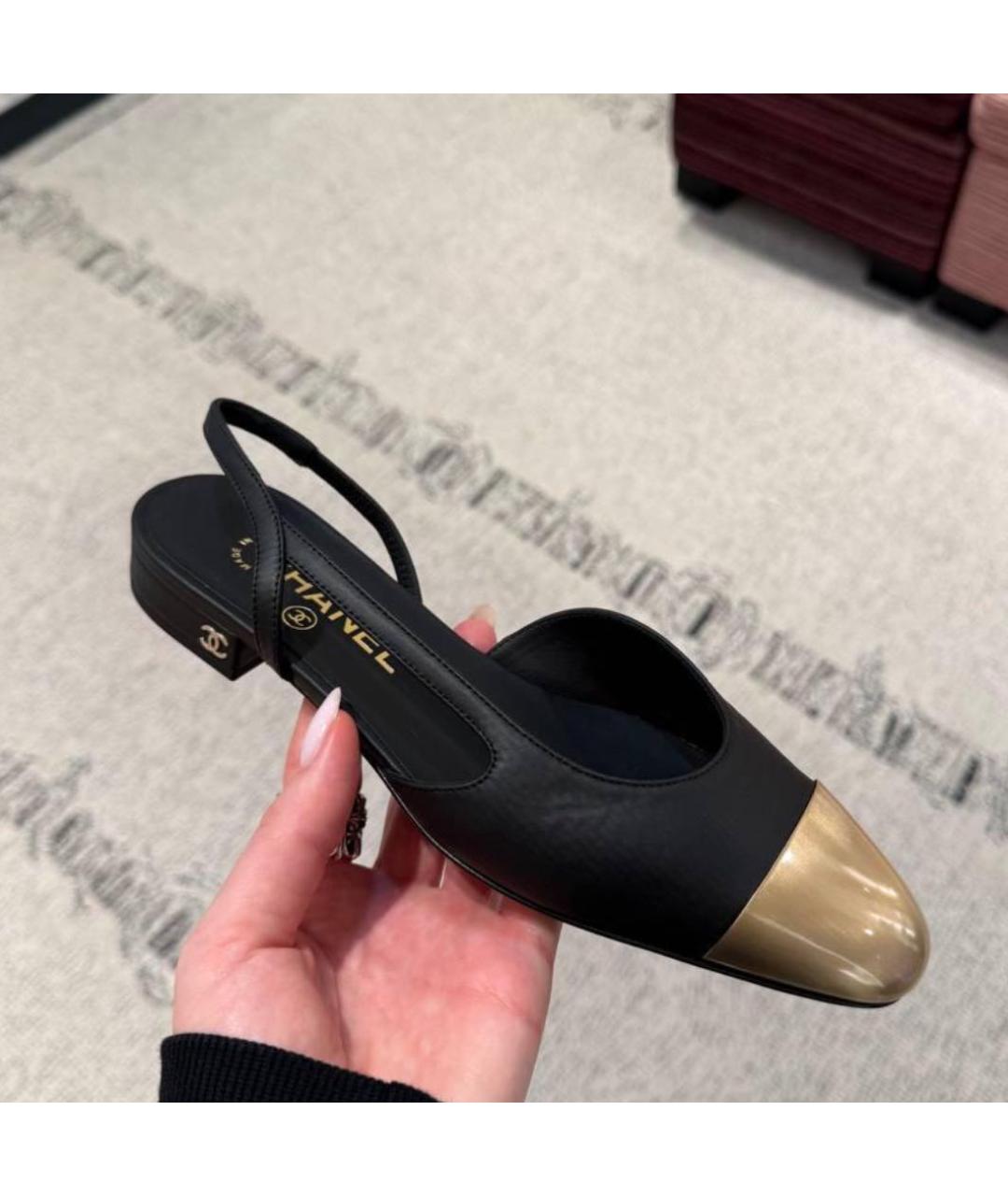 CHANEL Черные кожаные туфли, фото 2