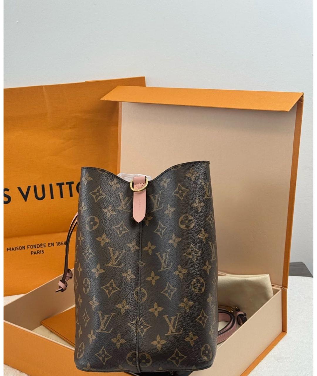 LOUIS VUITTON Коричневая кожаная сумка через плечо, фото 4