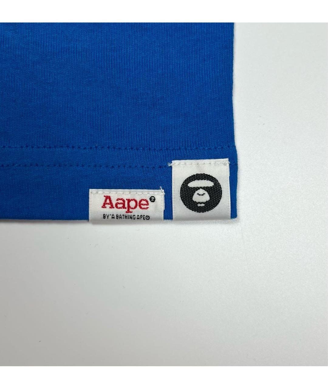 A BATHING APE Синяя хлопковая футболка, фото 5
