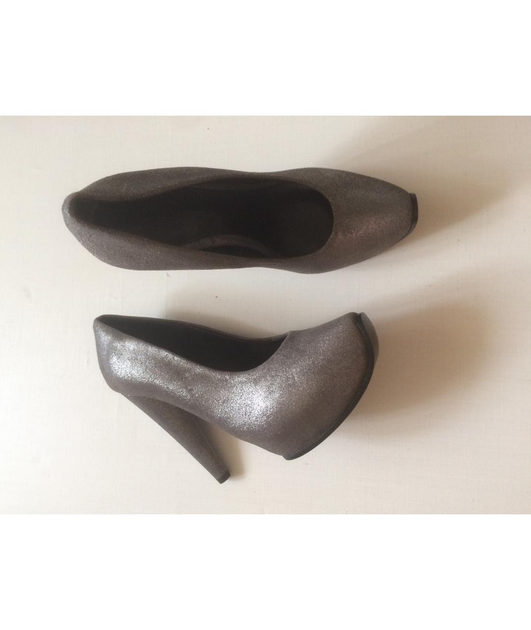 ACNE STUDIOS Серебряные кожаные туфли, фото 2