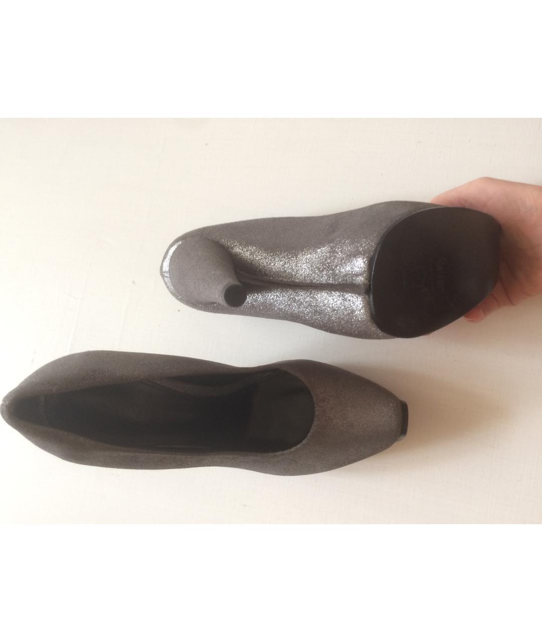 ACNE STUDIOS Серебряные кожаные туфли, фото 3