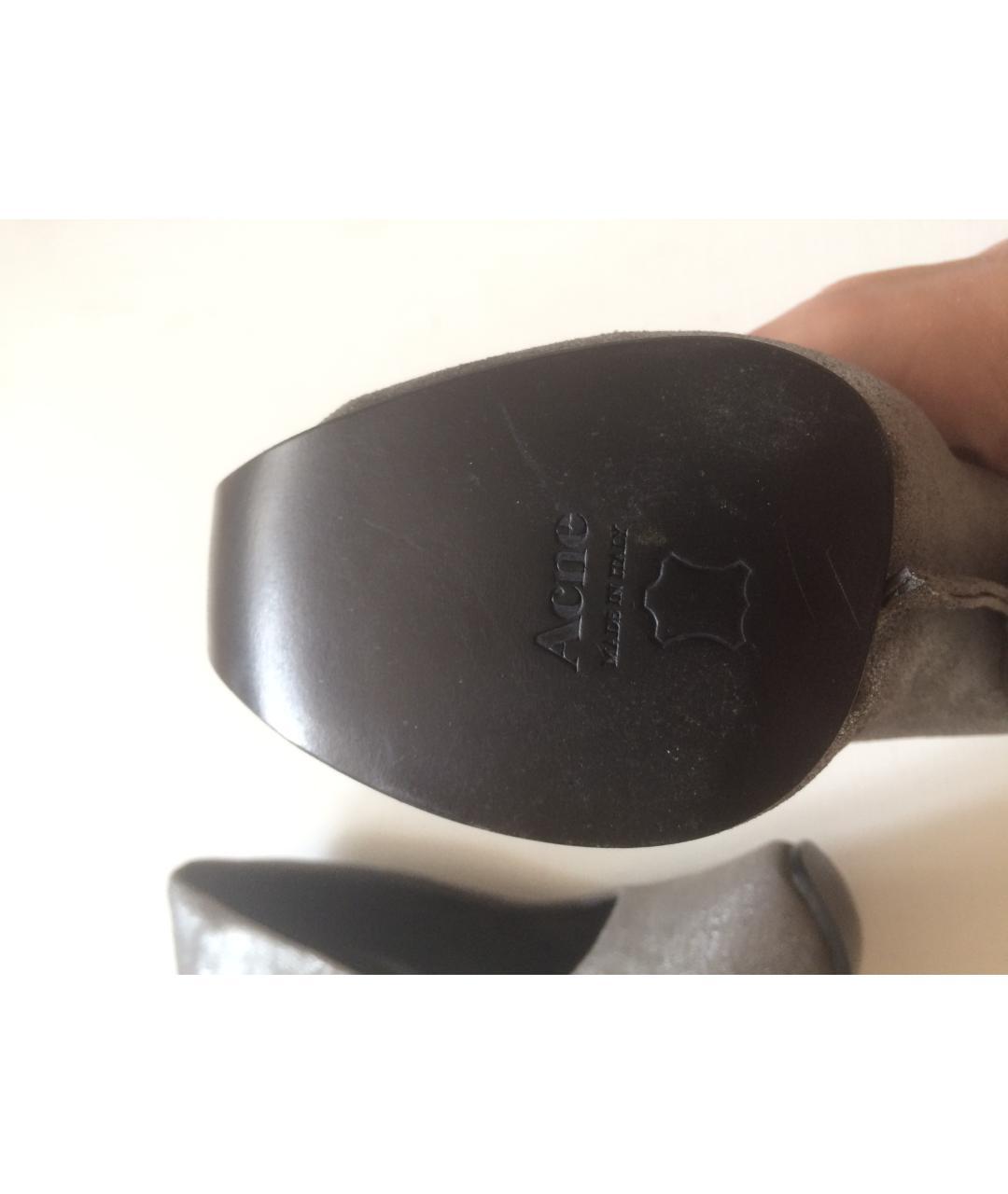 ACNE STUDIOS Серебряные кожаные туфли, фото 5