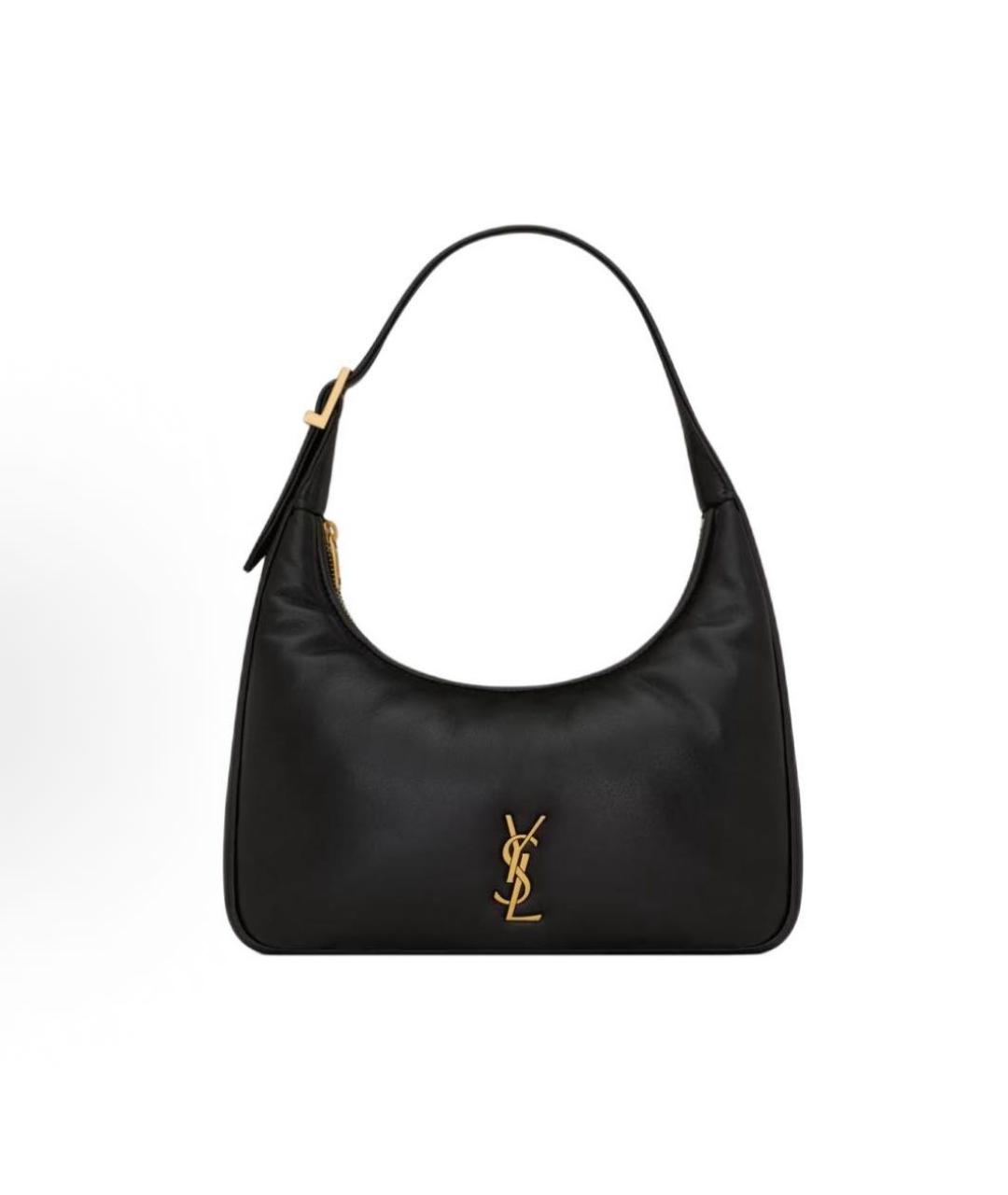 SAINT LAURENT Черная кожаная сумка с короткими ручками, фото 6