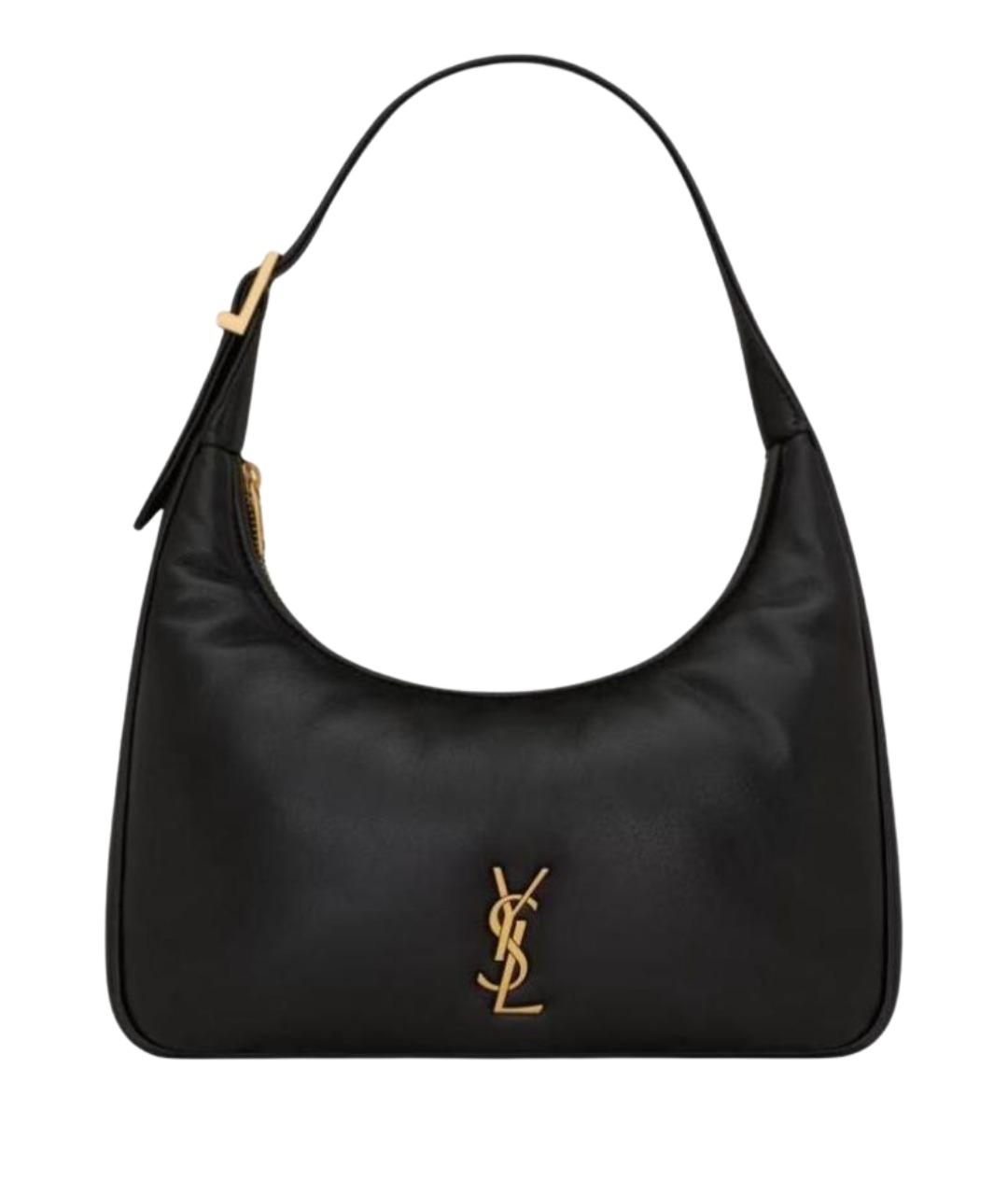 SAINT LAURENT Черная кожаная сумка с короткими ручками, фото 1