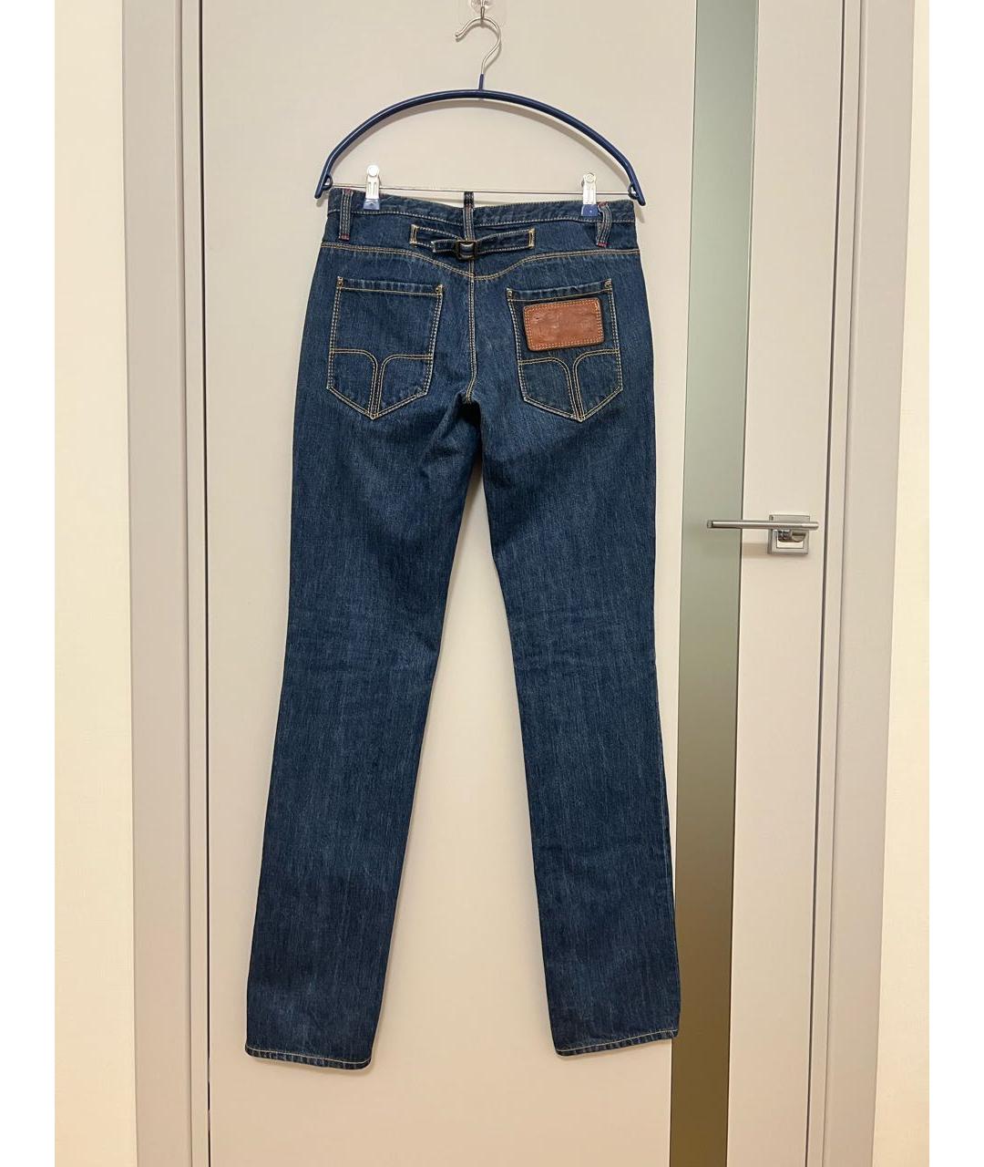 DSQUARED2 Темно-синие хлопковые прямые джинсы, фото 3