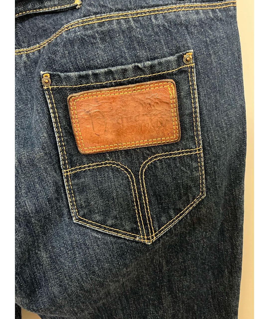 DSQUARED2 Темно-синие хлопковые прямые джинсы, фото 8