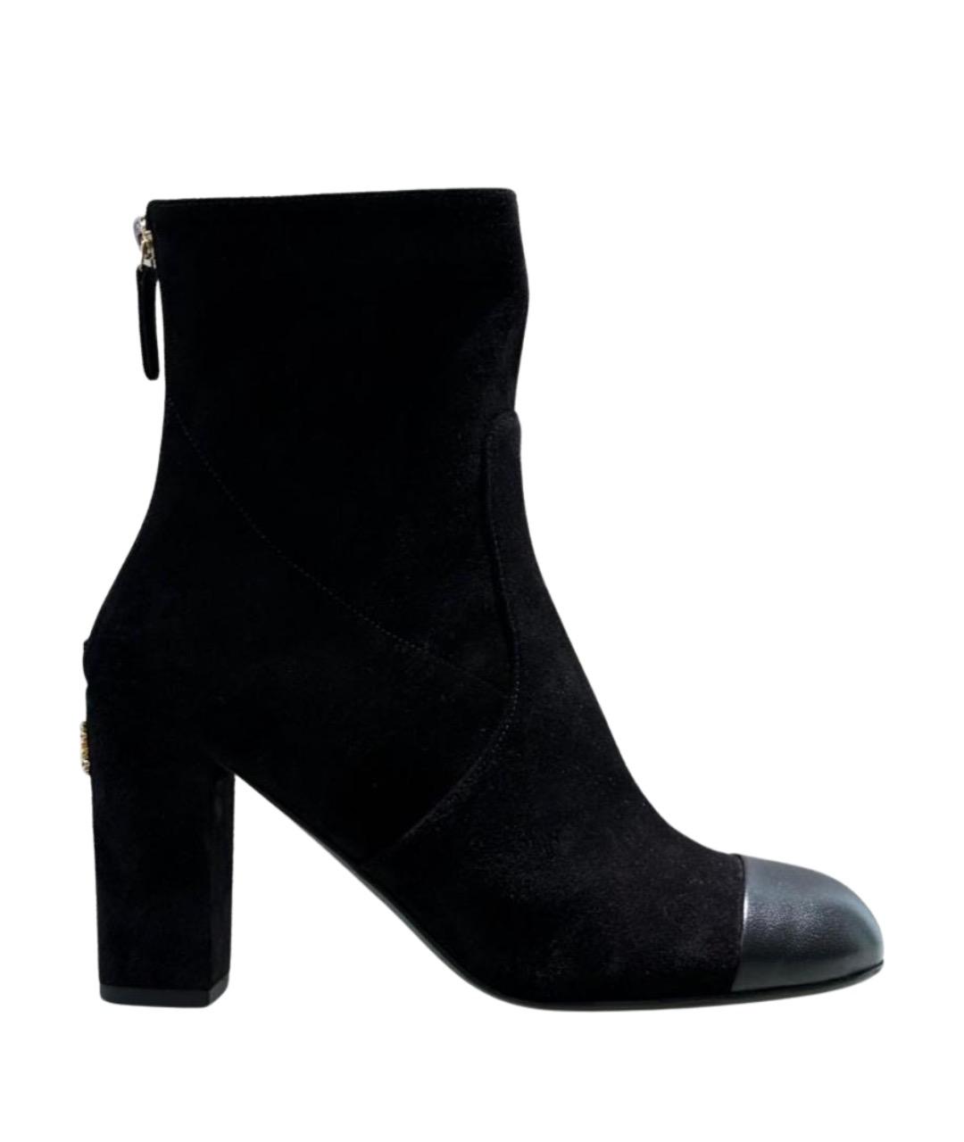 CHANEL Черные замшевые ботильоны, фото 1