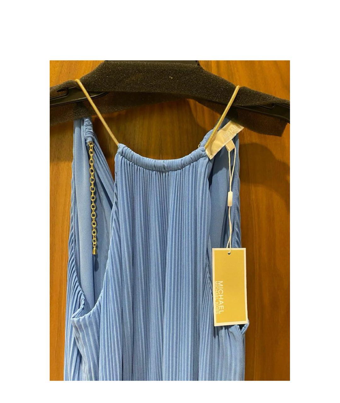 MICHAEL KORS Голубое хлопковое вечернее платье, фото 6